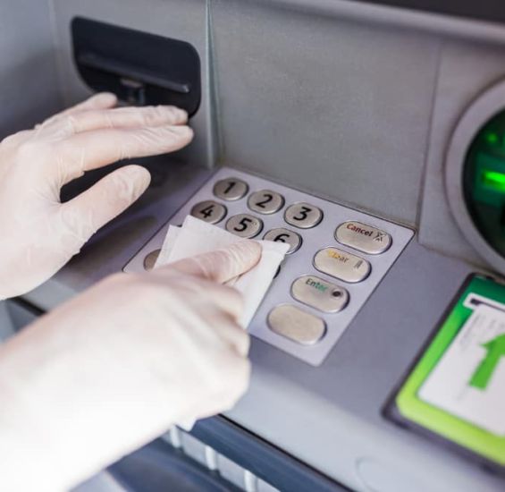 cleaning atm keypad