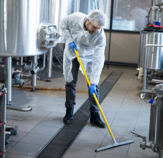 cleaning industrial space 