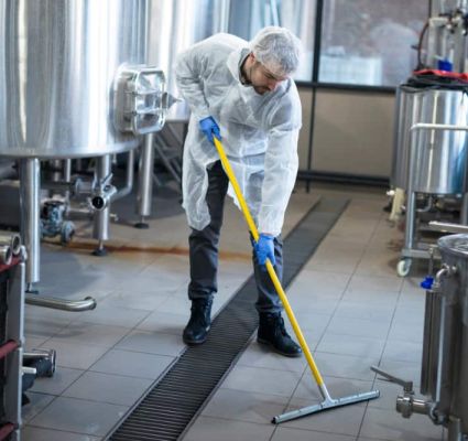 cleaning industrial space 