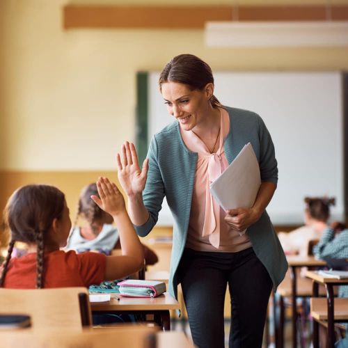Teacher high five