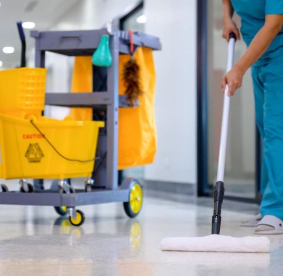 mopping hospital floor