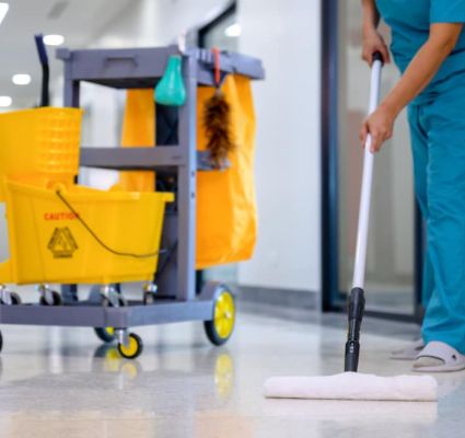 mopping hospital floor