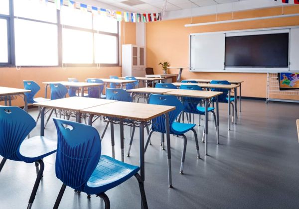 Clean empty classroom