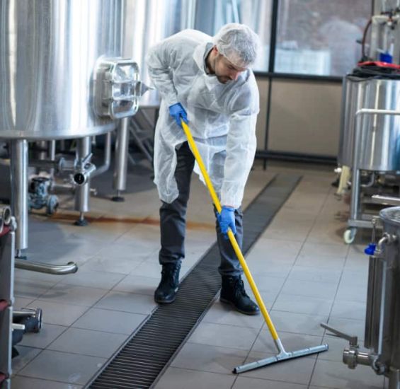 cleaning industrial space 